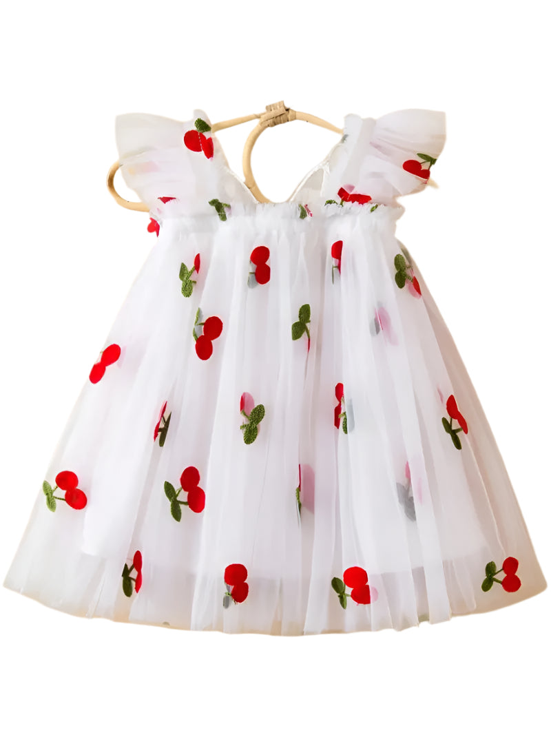 Embroidered Flowers Holiday Party Dress Girl