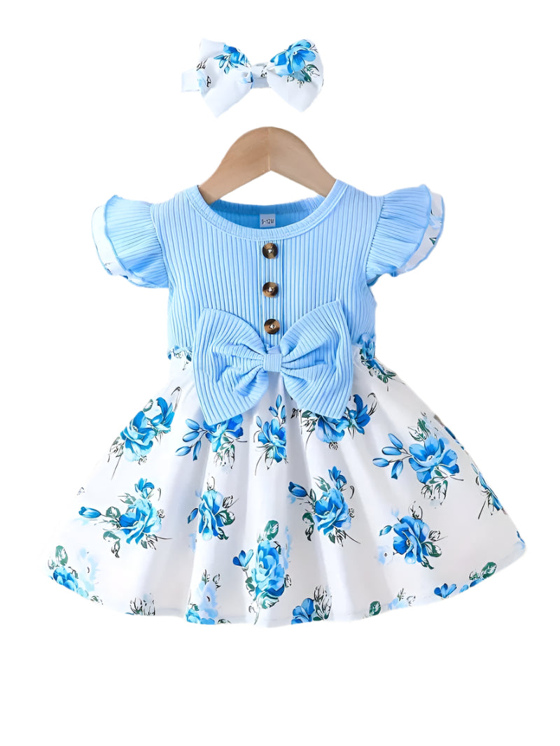 Embroidered Flowers Holiday Party Dress Girl