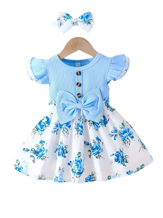 Embroidered Flowers Holiday Party Dress Girl