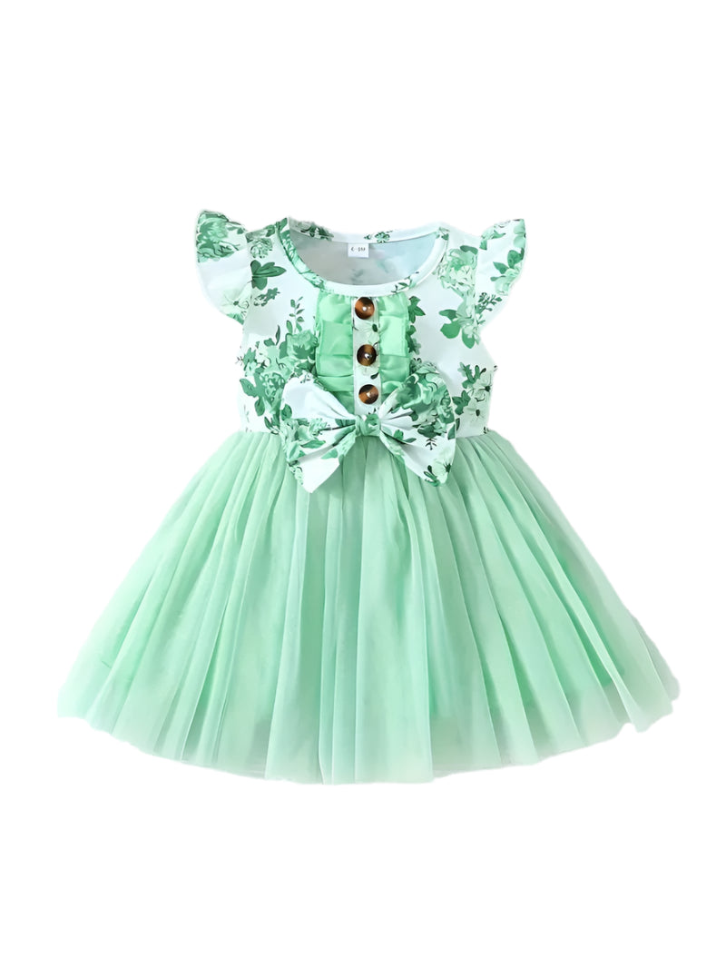 Embroidered Flowers Holiday Party Dress Girl
