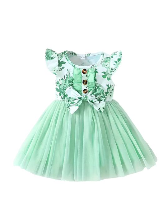 Embroidered Flowers Holiday Party Dress Girl